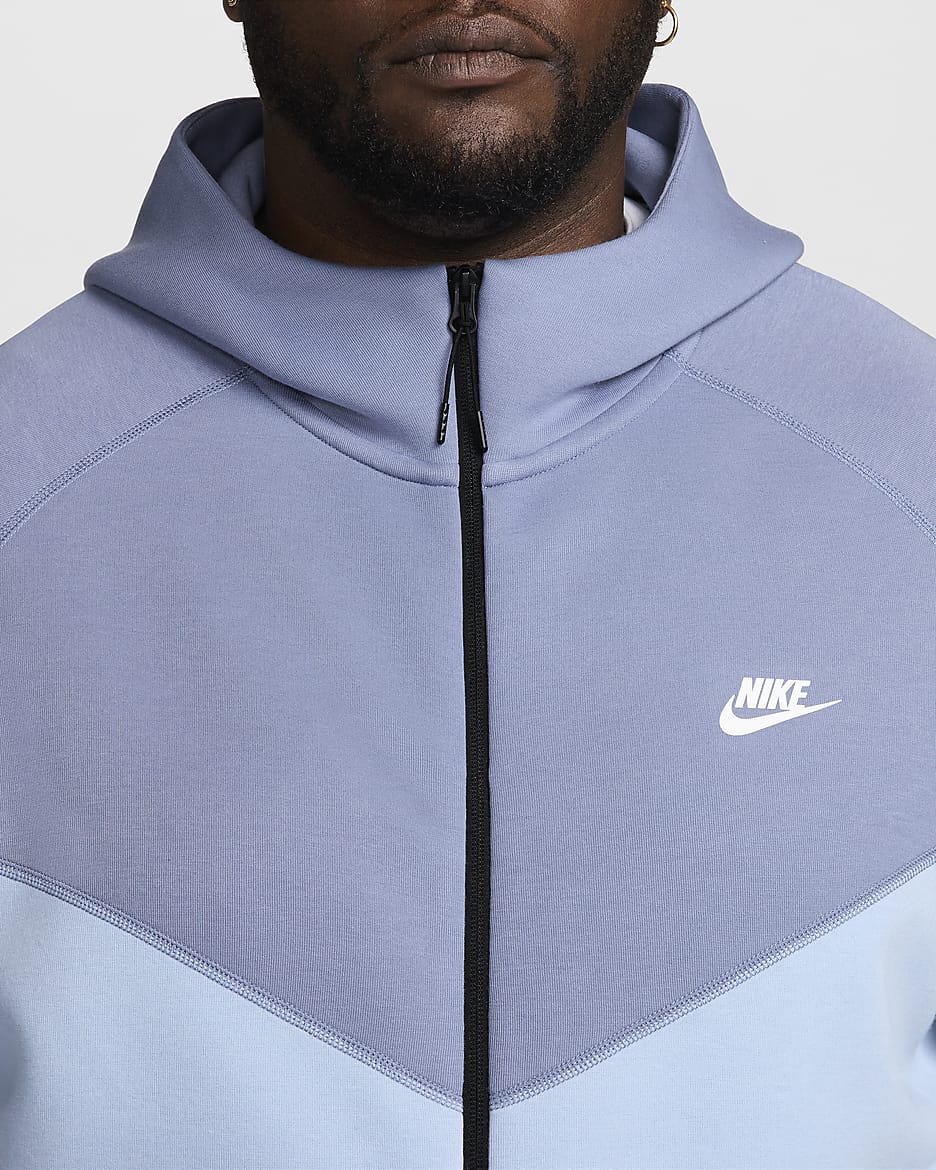 Nike Sportswear Tech Fleece Windrunner Men's Full-Zip Hoodie - Light Armory Blue/Ashen Slate/White