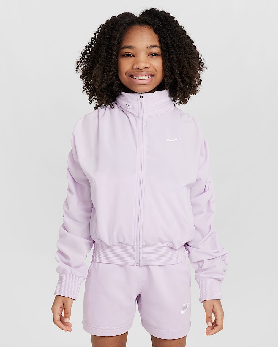 เสื้อแจ็คเก็ตน้ำหนักเบาเด็กหญิง Dri-FIT Nike - Doll/ขาว