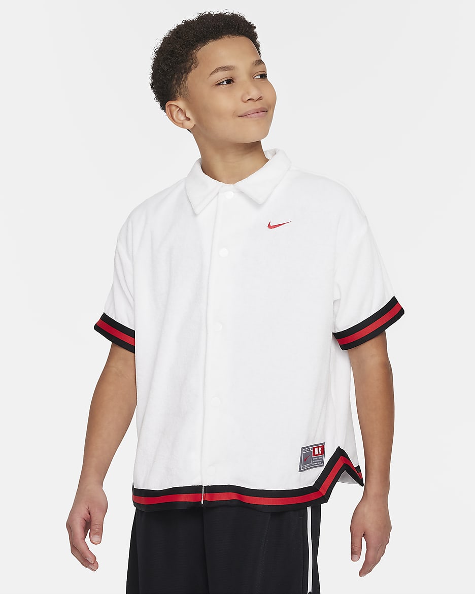 Playera de manga corta para niños talla grande Nike Culture of Basketball - Blanco/Rojo universitario
