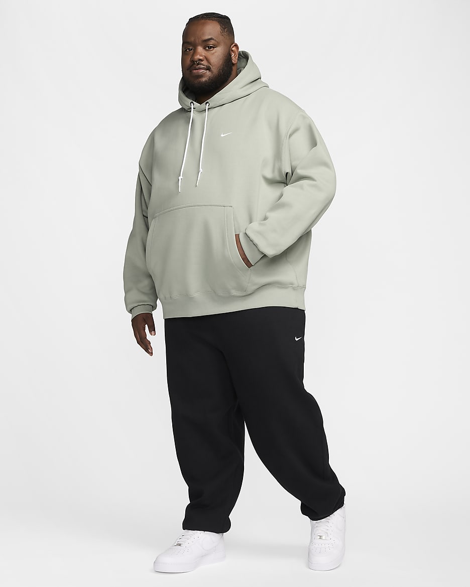 Felpa pullover in fleece con cappuccio Nike Solo Swoosh – Uomo - Jade Horizon/Bianco