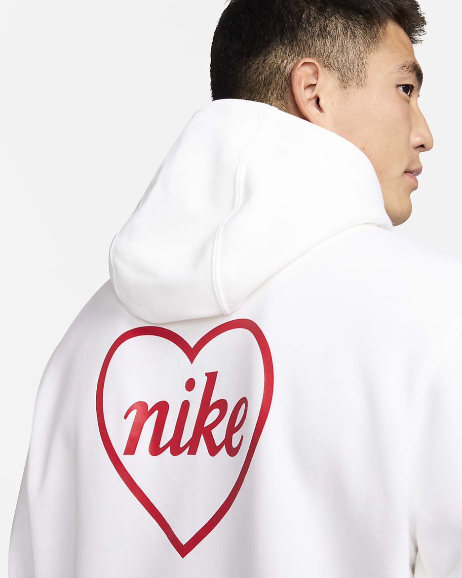 Nike Sportswear Men's Pullover Hoodie - White/University Red