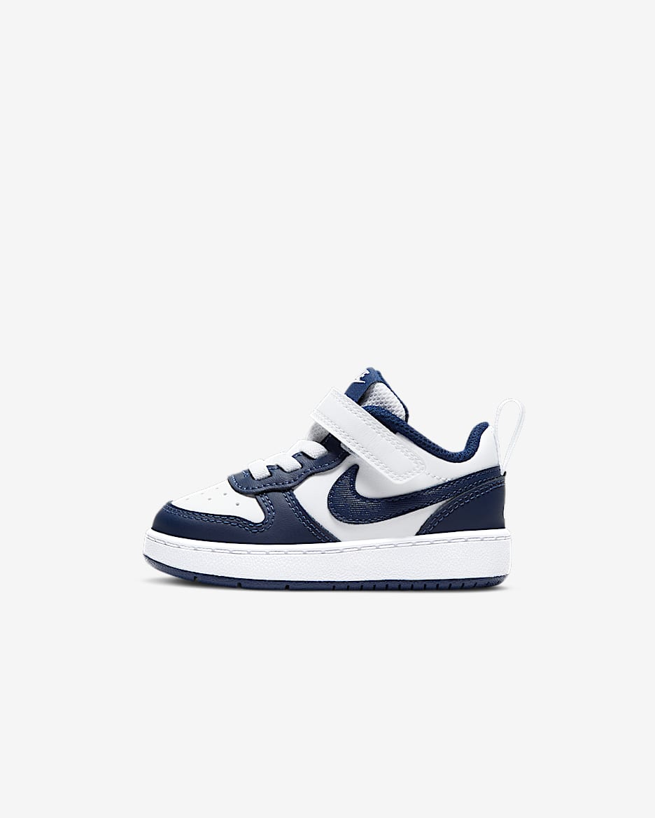Nike Court Borough 低筒 2 嬰幼兒鞋款 - 白色/Signal Blue/Blue Void