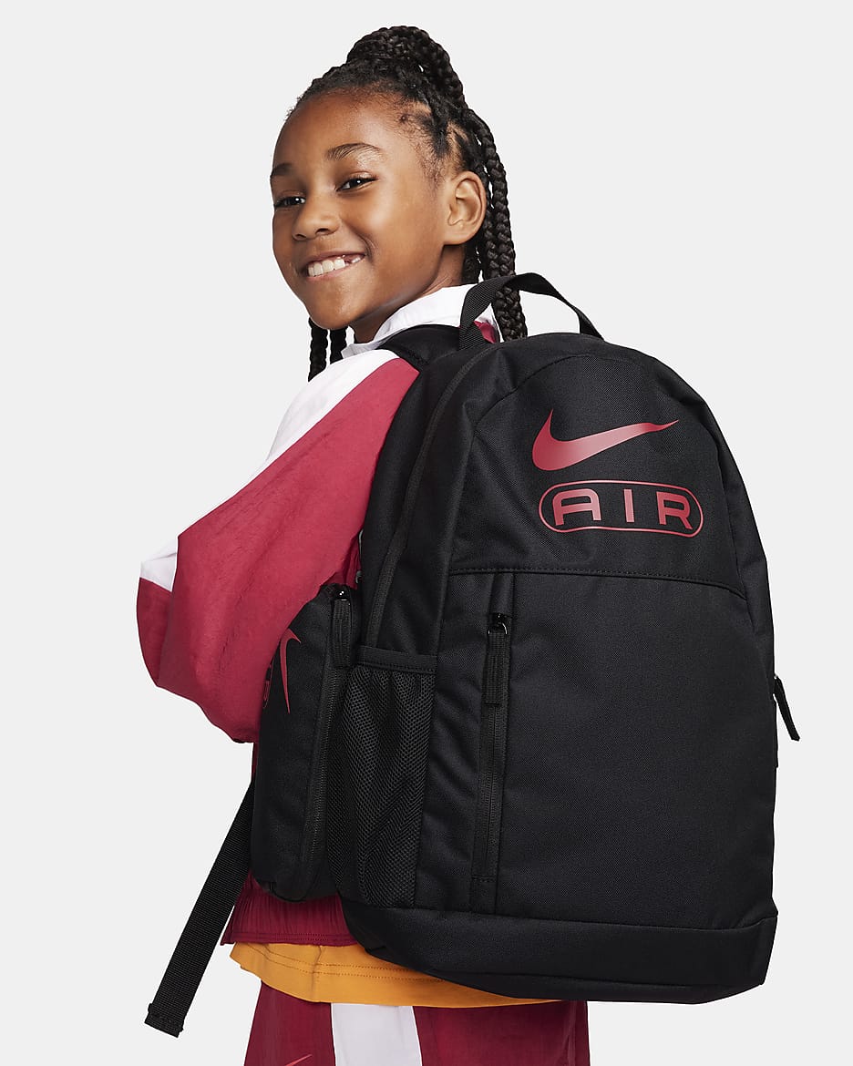 Mochila para niños (20 L) Nike Elemental - Negro/Negro/Rojo gimnasio