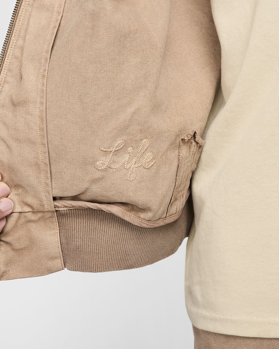 Veste à zip non doublée Nike Life pour homme - Hemp/Hemp