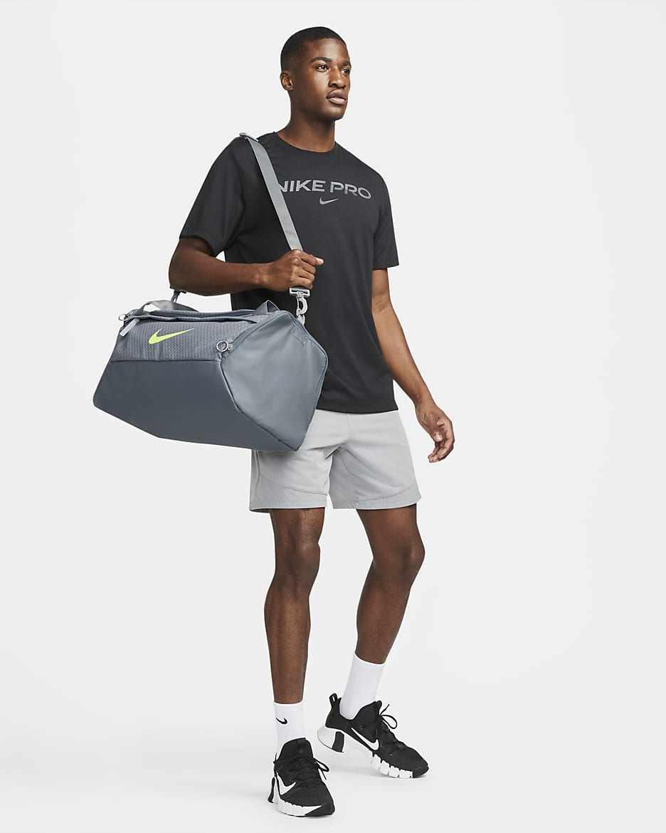 Nike Brasilia Winterized Training Duffel Bag (Small, 41L) - Smoke Grey/Smoke Grey/Volt