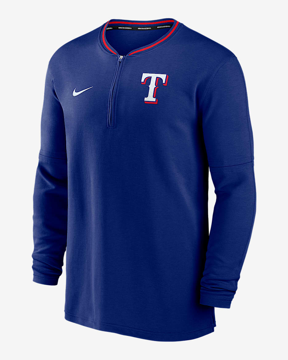 Texas Rangers Authentic Collection Men's Nike Dri-FIT MLB 1/2-Zip Long-Sleeve Top - Royal