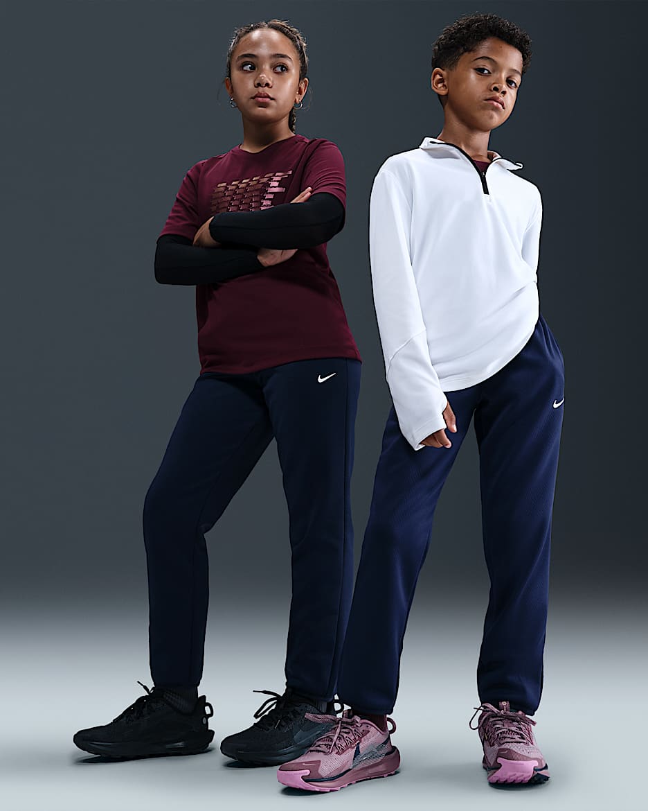 Nike Older Kids' Therma-FIT Winterized Training Trousers - Midnight Navy/Midnight Navy/White