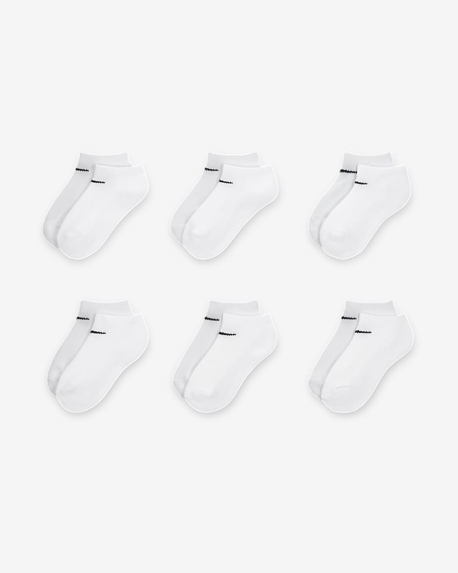 Nike Mesh and Cushioned Little Kids' No-Show Socks (6 Pairs) - White