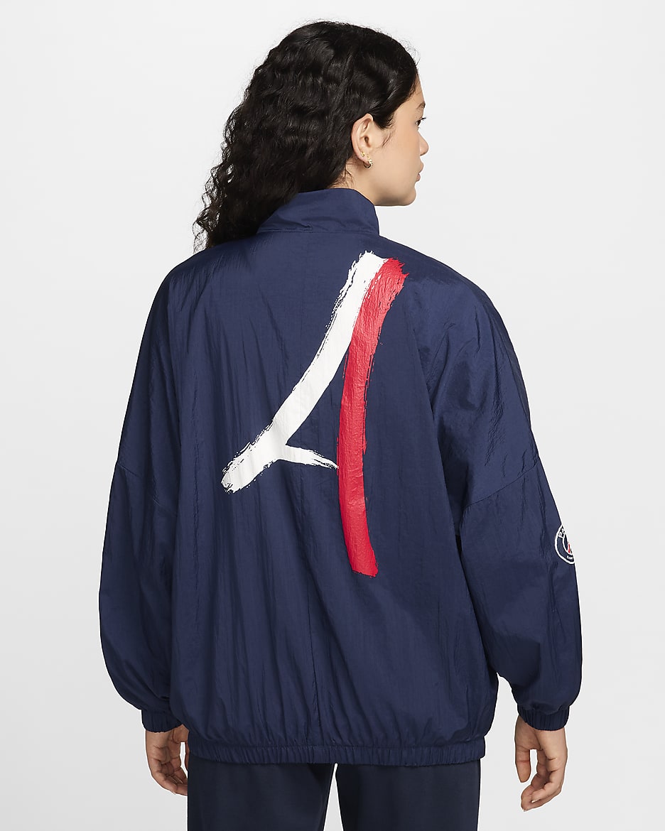 Paris Saint-Germain Essential Women's Nike Soccer Woven Jacket - Midnight Navy/University Red