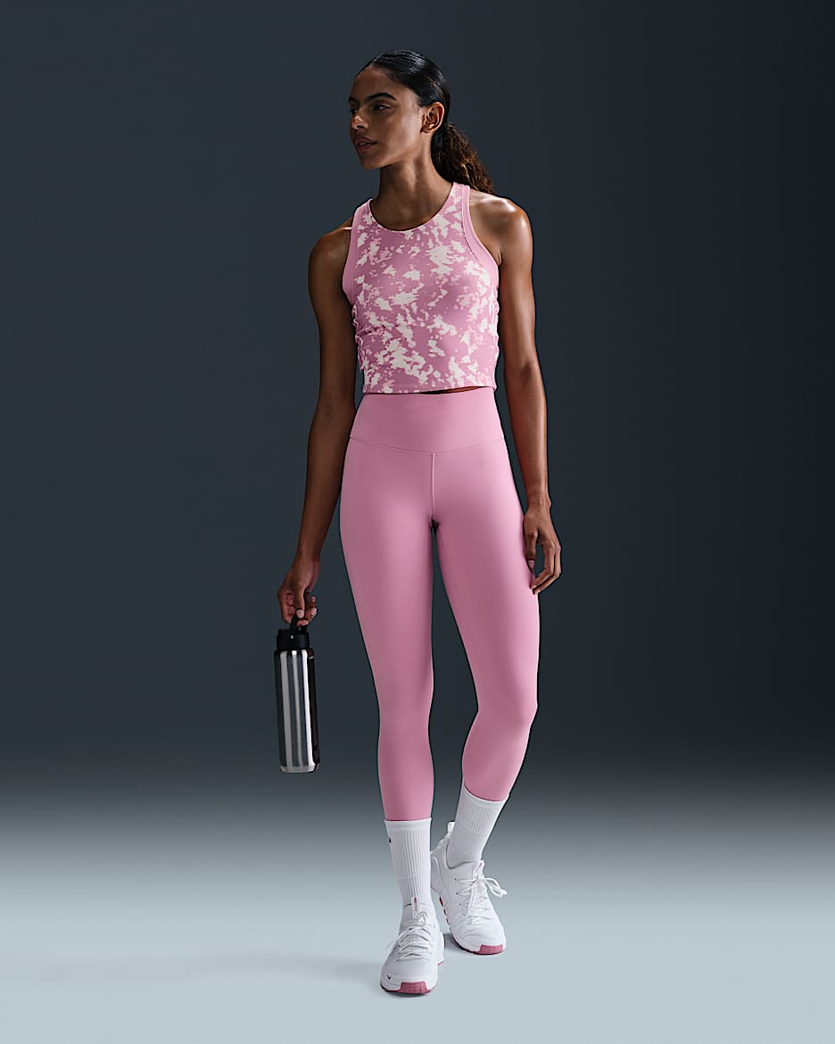 Legging 7/8 taille haute Nike One pour femme - Elemental Pink/Noir