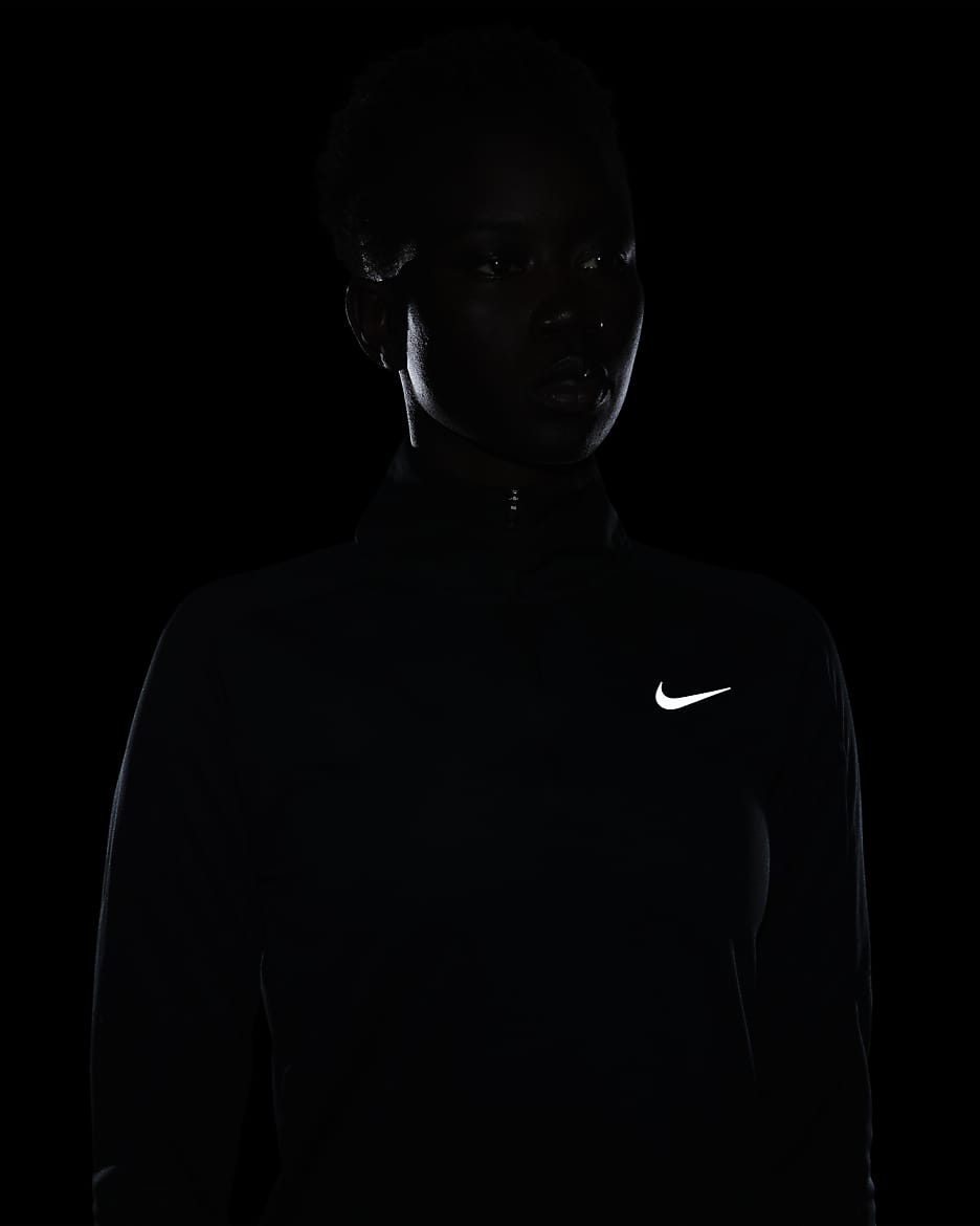 Nike Dri-FIT Pacer Damen-Pullover mit Viertelreißverschluss - Schwarz