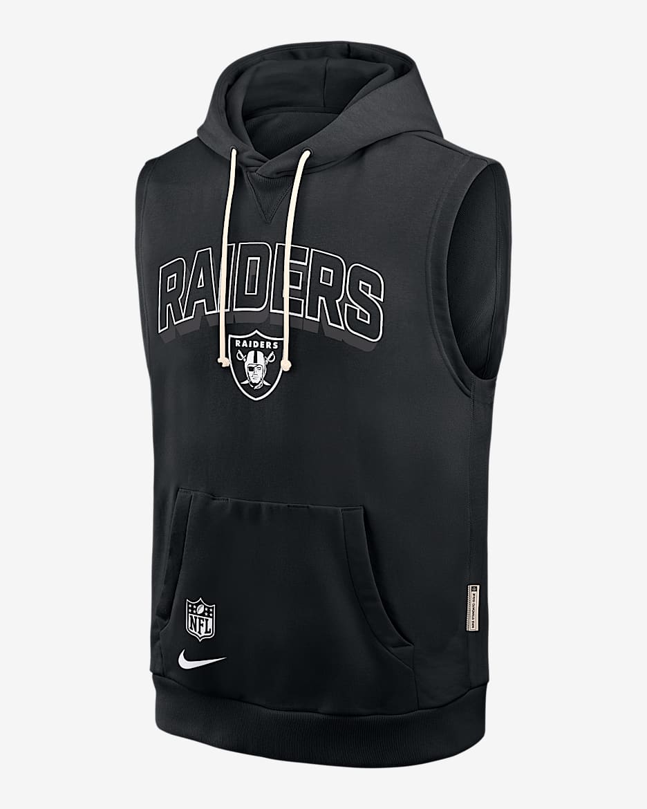 Sudadera con gorro sin cierre sin mangas Nike Dri-FIT de la NFL para hombre Las Vegas Raiders Sideline - Negro
