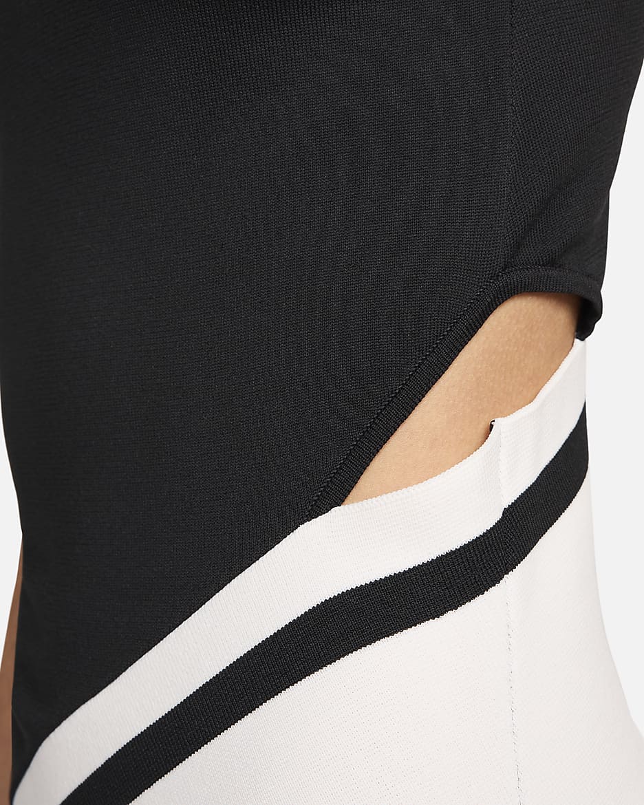 Nike Sportswear Women's Asymmetrical Knit Dress - Black/White/Black/Black