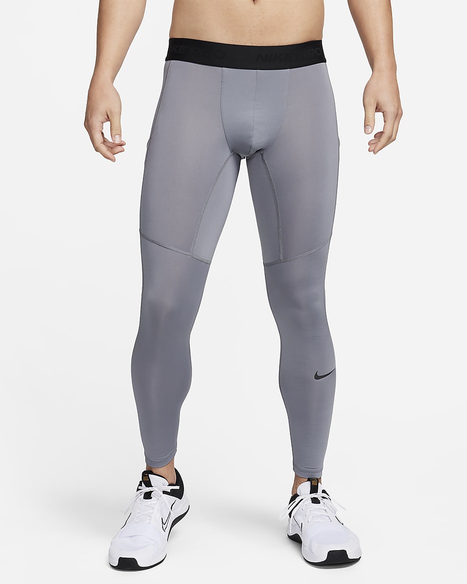 Nike Pro 男款 Dri-FIT 健身緊身褲 - Smoke Grey/黑色