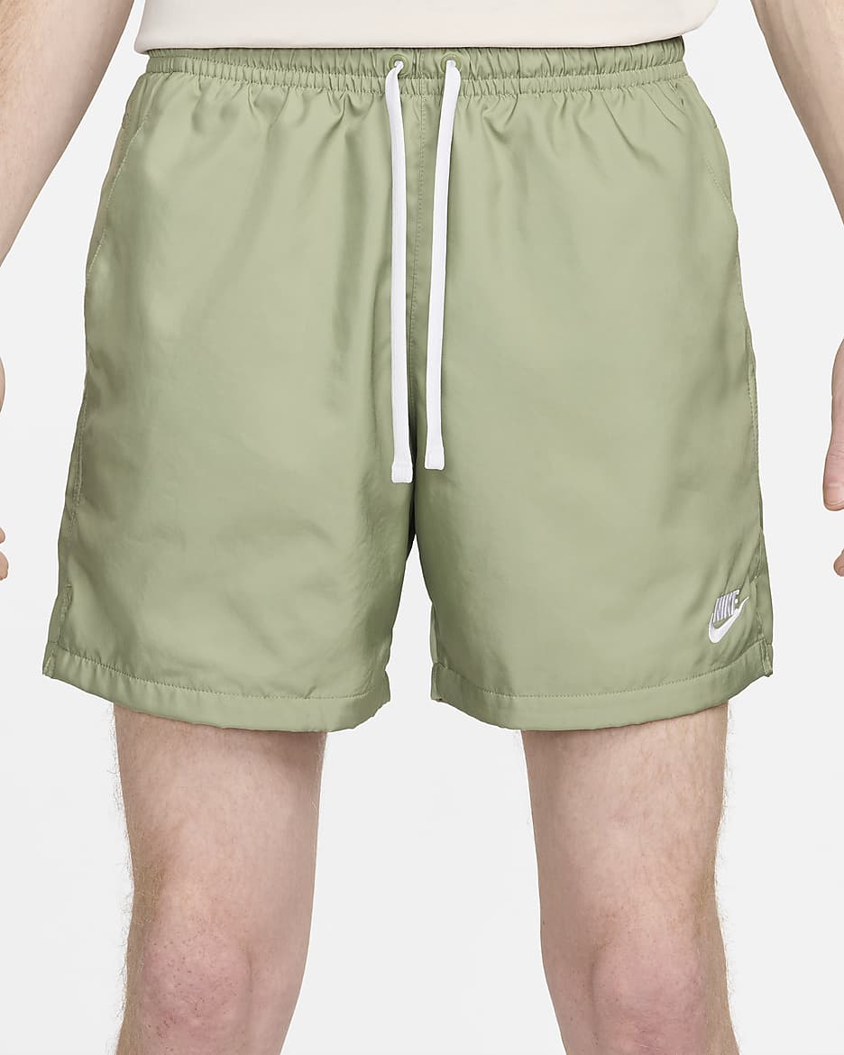 Nike Sportswear Men's Woven Flow Shorts - Oil Green/White