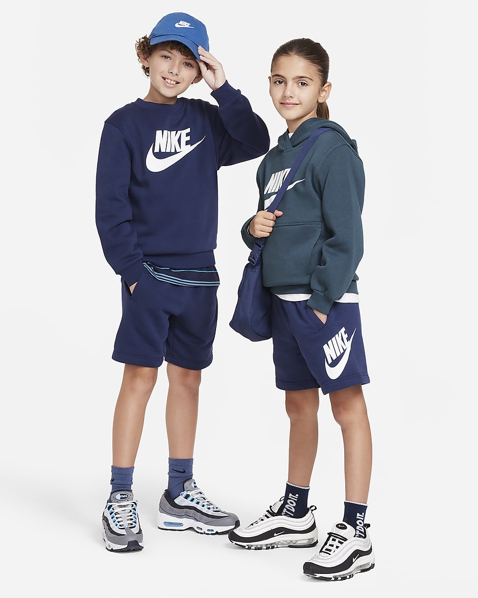 Shorts in French Terry Nike Sportswear Club Fleece – Ragazzo/a - Midnight Navy/Bianco