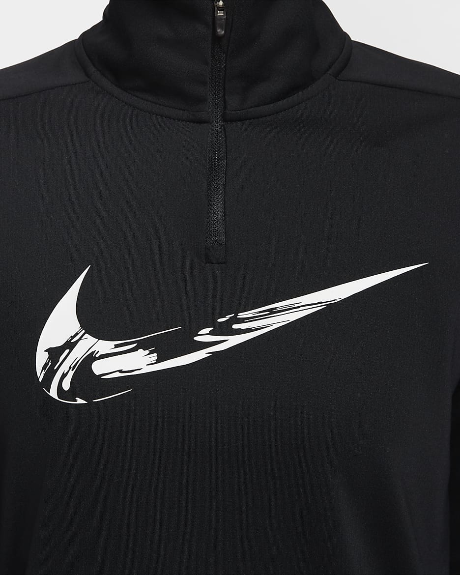 Nike Swoosh Women's Dri-FIT 1/4-Zip Running Mid Layer - Black/White