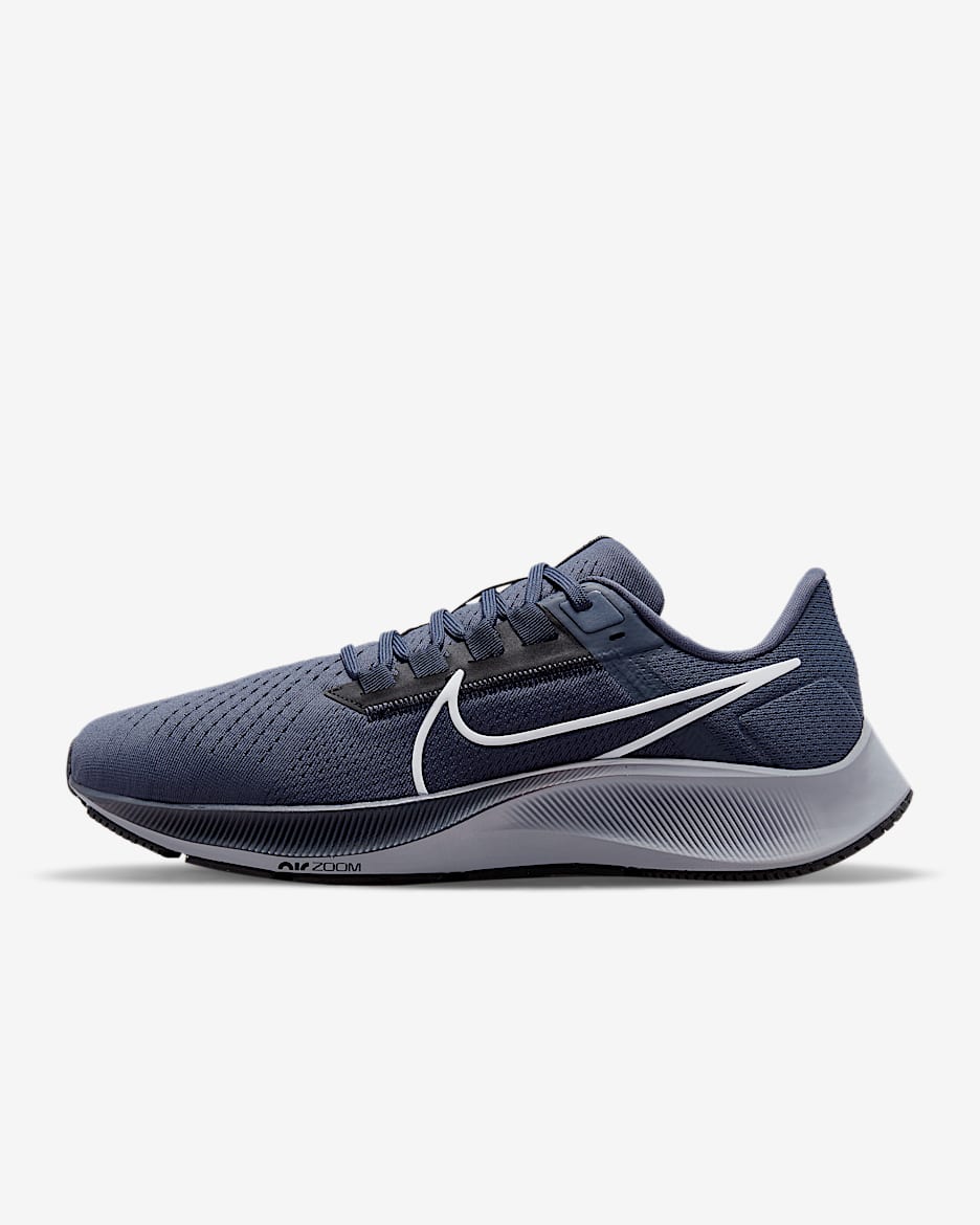 Nike Pegasus 38 Men's Road Running Shoes - Thunder Blue/Black/Dark Obsidian/Wolf Grey