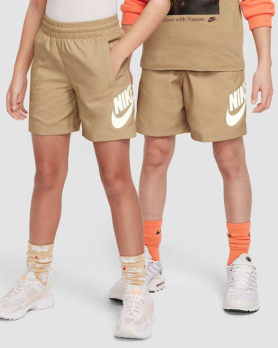 Nike Sportswear Club Big Kids' 6" Woven Shorts - Parachute Beige/White