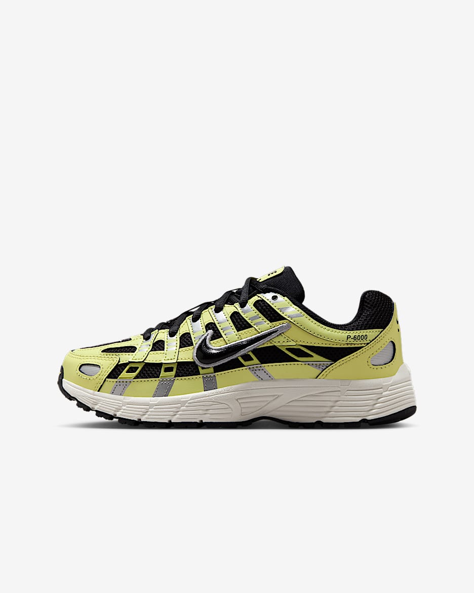 Sko Nike P-6000 för ungdom - Light Lemon Twist/Metallic Silver/Sail/Svart