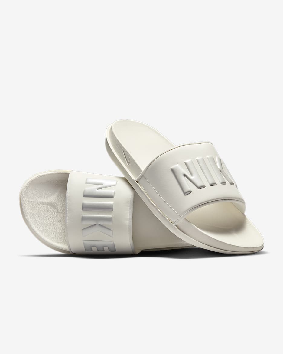 Nike Offcourt 女款拖鞋 - Sail/Metallic Silver