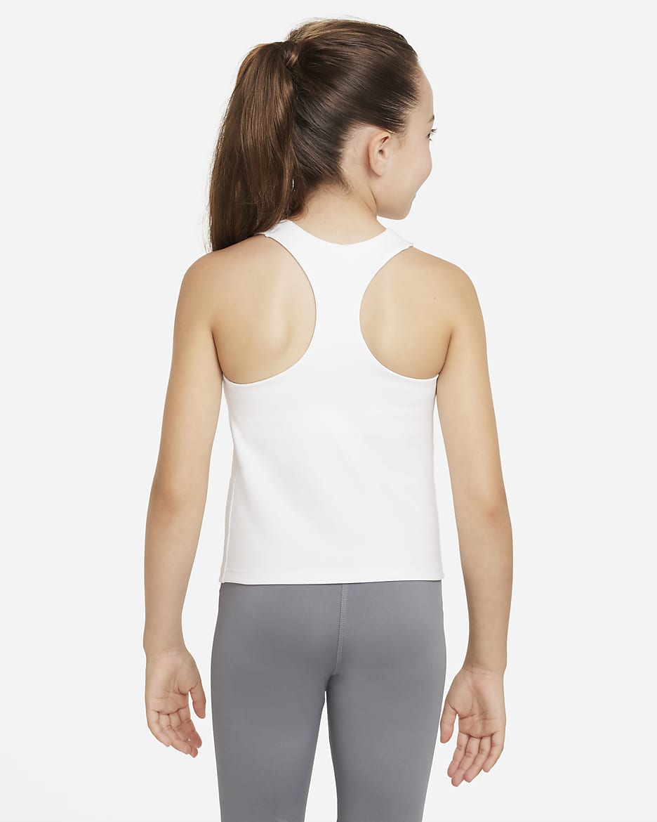 Camiseta de tirantes con bra deportivo para niña talla grande Nike Swoosh - Blanco/Negro