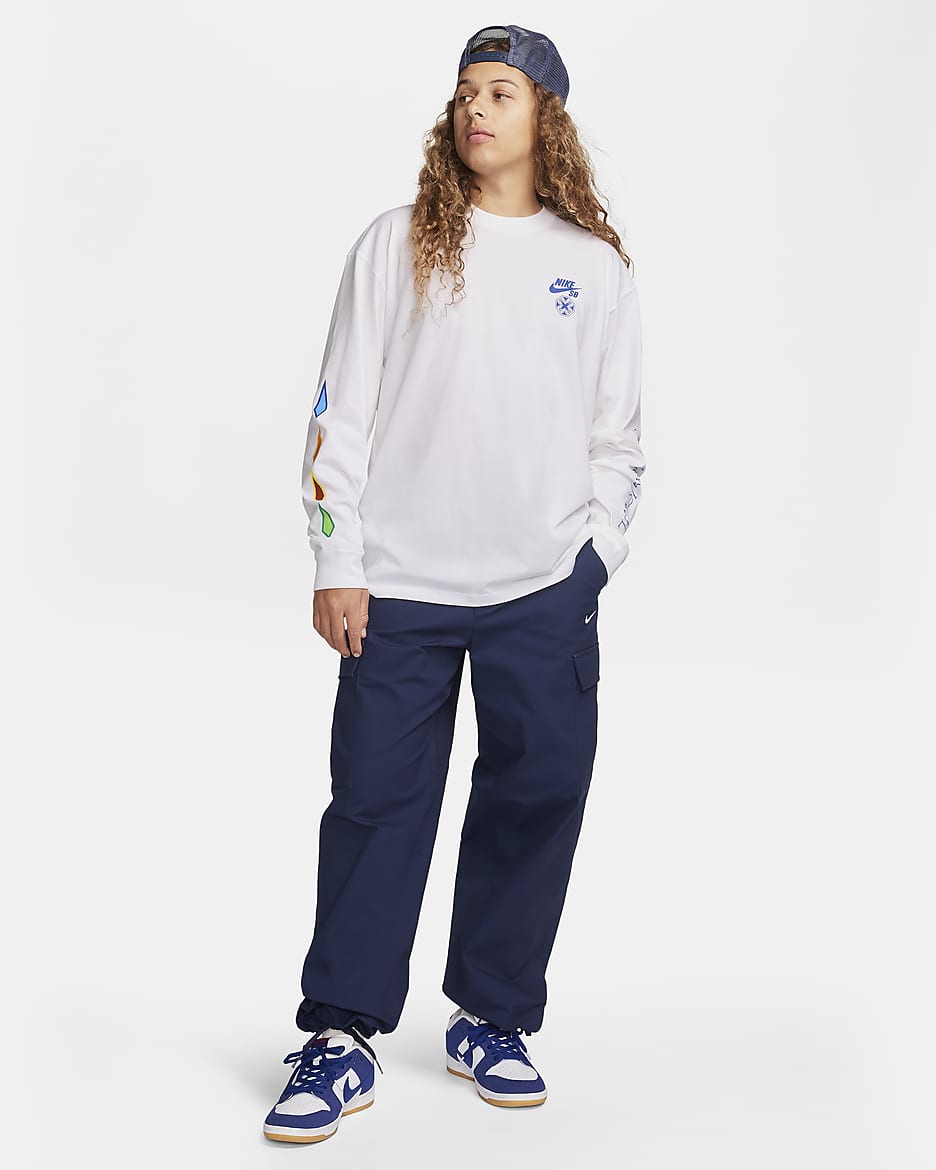 Nike SB x Di'Orr Greenwood Long-Sleeve Max90 Skate T-Shirt - White