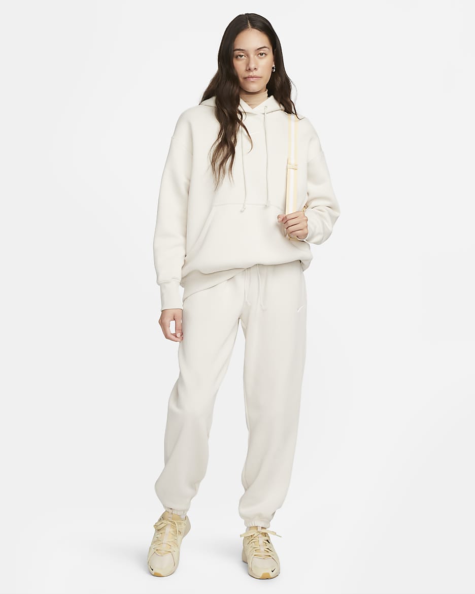 Nike Sportswear Phoenix ekstra store sweatpants med høyt liv til dame - Light Orewood Brown/Sail