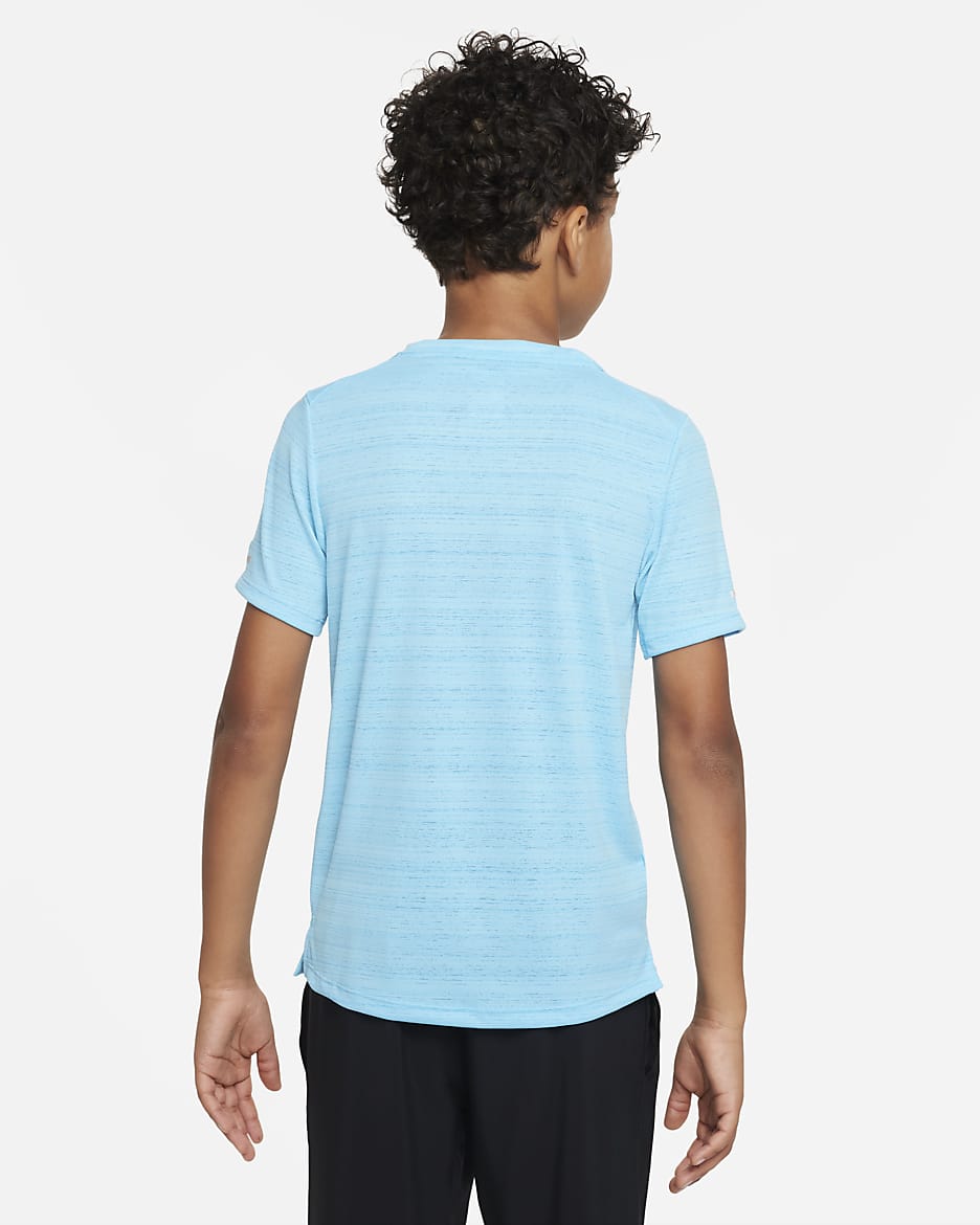 Nike Dri-FIT Miler Trainingsoberteil für ältere Kinder (Jungen) - Baltic Blue