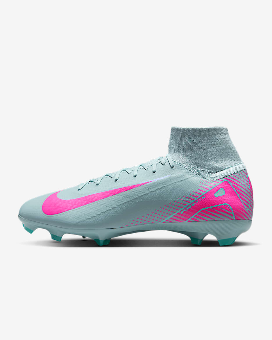 Nike Mercurial Superfly 10 Pro high-top voetbalschoenen (stevige ondergrond) - Ocean Cube/Pink Blast