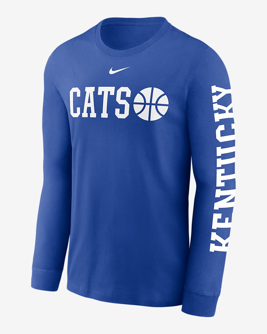 Kentucky Wildcats Basketball Icon Men's Nike College Long-Sleeve T-Shirt - Game Royal