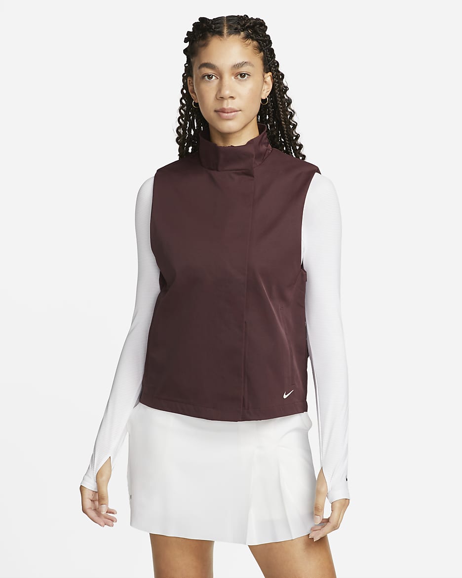 Nike Repel Women's Golf Vest - Burgundy Crush/Light Bone