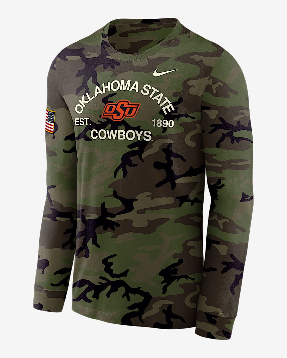 Oklahoma State Cowboys Legend Men's Nike Dri-FIT Long-Sleeve T-Shirt - Medium Olive/Camo Green