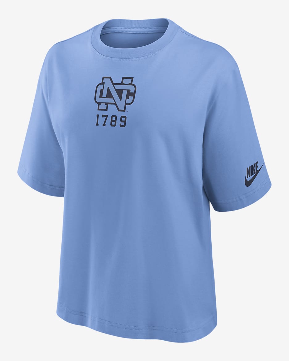 North Carolina Tar Heels Legacy Established Boxy Women's Nike College T-Shirt - Valor Blue