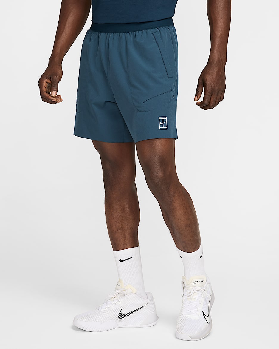 Short de tennis Dri-FIT NikeCourt Advantage 15 cm pour homme - Armory Navy/Blanc