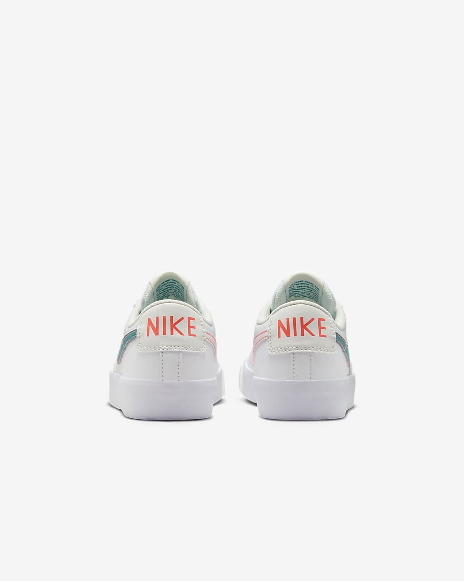 Nike Blazer Low '77 Big Kids' Shoes - White/White/Summit White/Aquamarine