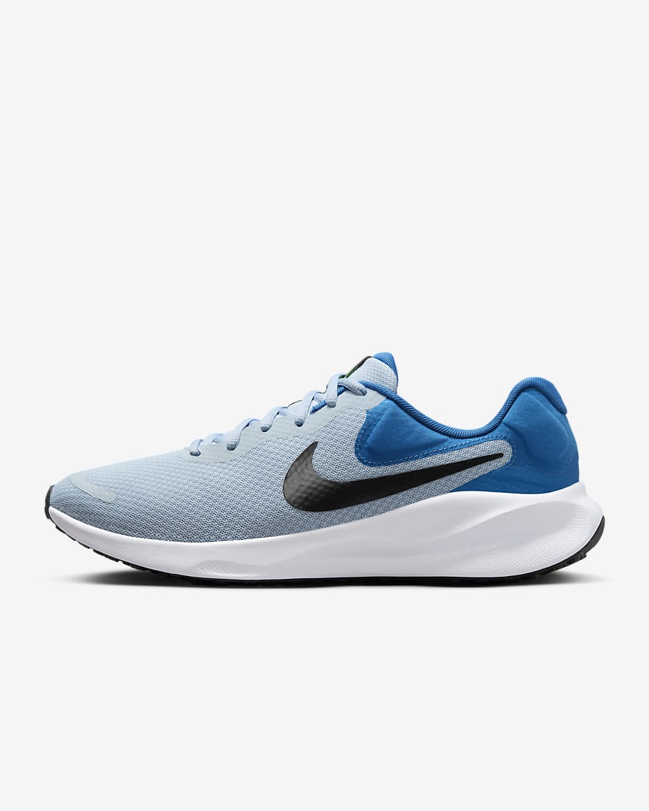 Tenis para correr en pavimento para hombre Nike Revolution 7 - Azul militar claro/Estrella azul/Verde strike/Negro