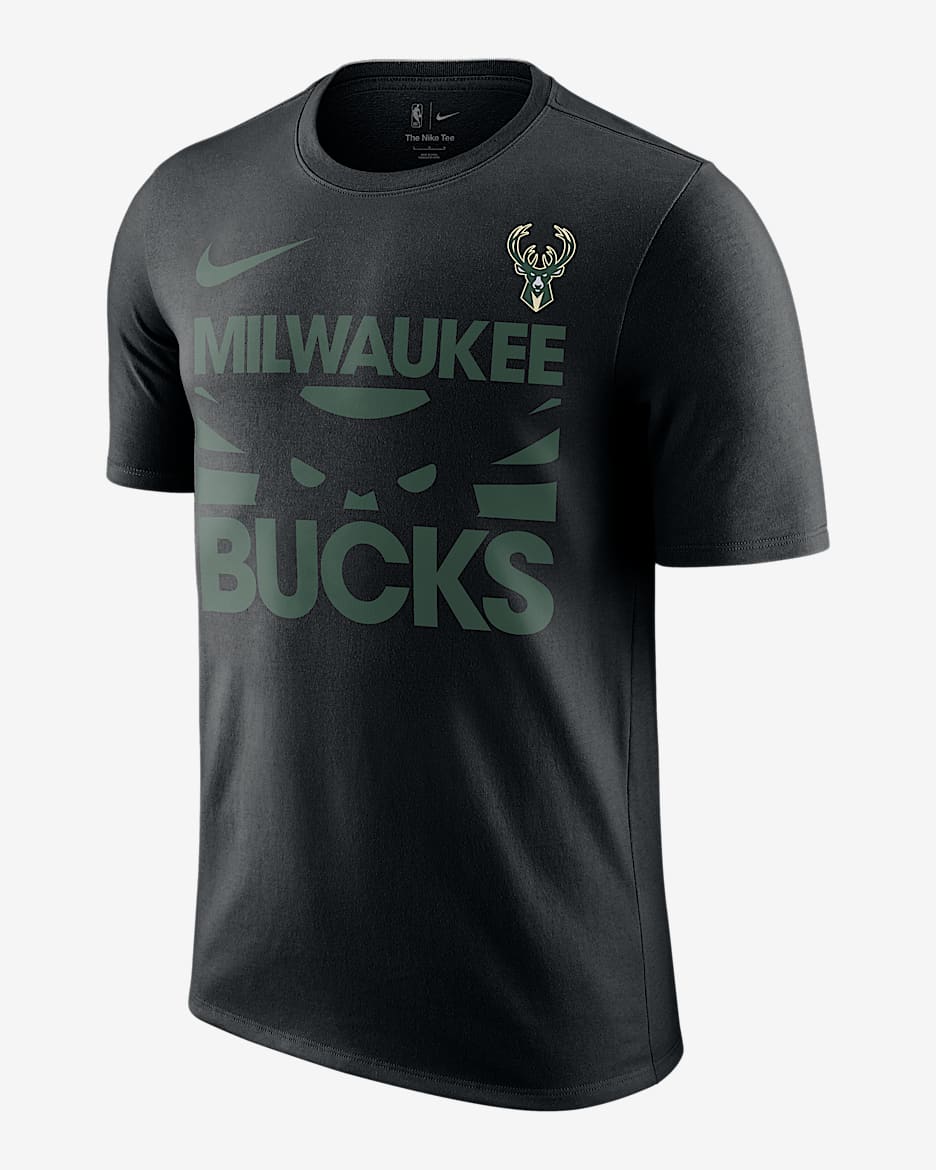 T-shirt męski Nike NBA Milwaukee Bucks Courtside - Czerń