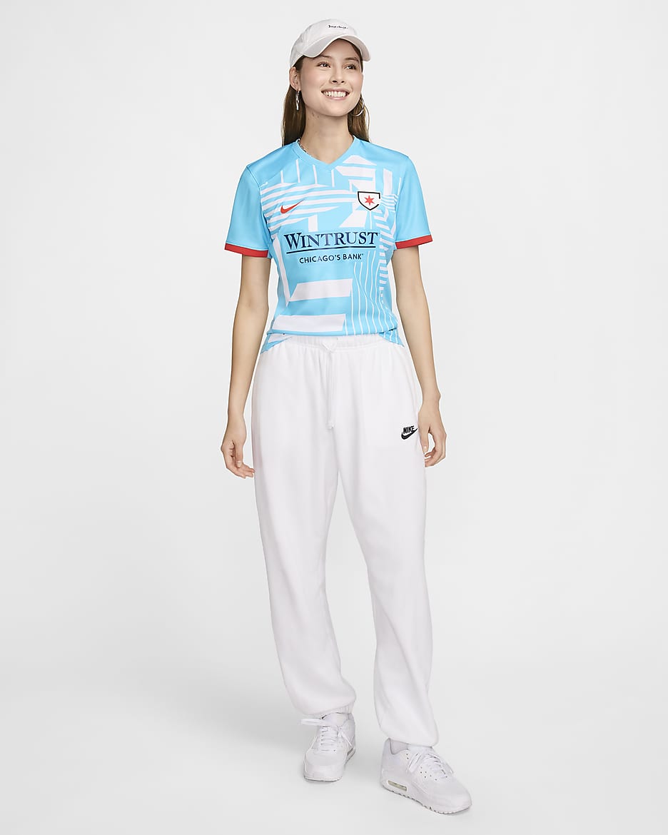 Jersey Nike Dri-FIT de la NWSL tipo réplica para mujer Chicago Red Stars 2024 Stadium Primary - Azul báltico