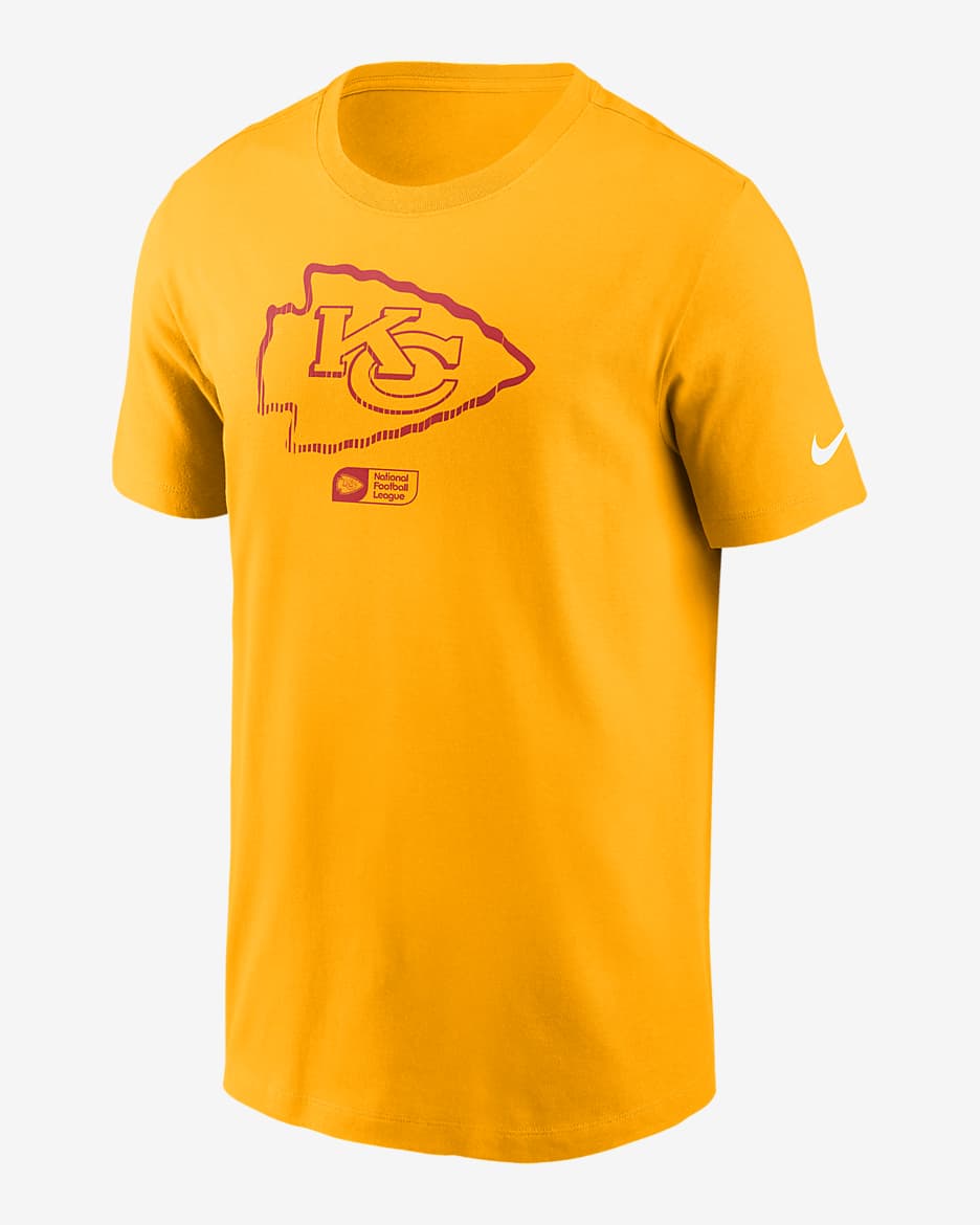 Playera Nike de la NFL para hombre Kansas City Chiefs Faded Essential - Oro