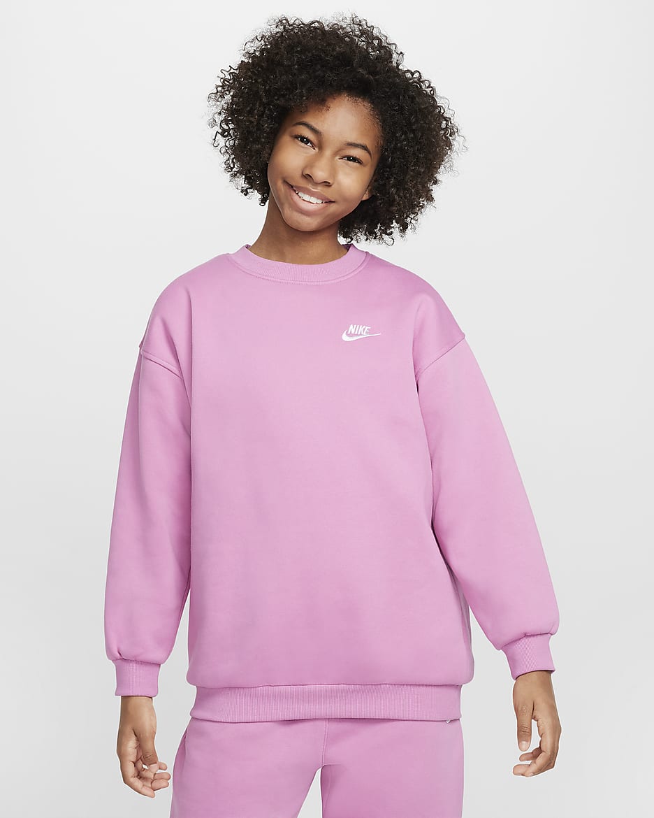 Nike Sportswear Club Fleece Sudadera oversize - Niño/a - Magic Flamingo/Blanco