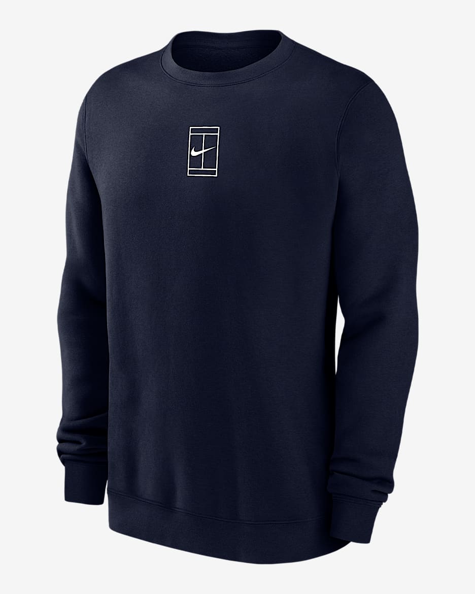 Nike Club Men's Tennis Fleece Crew - Navy