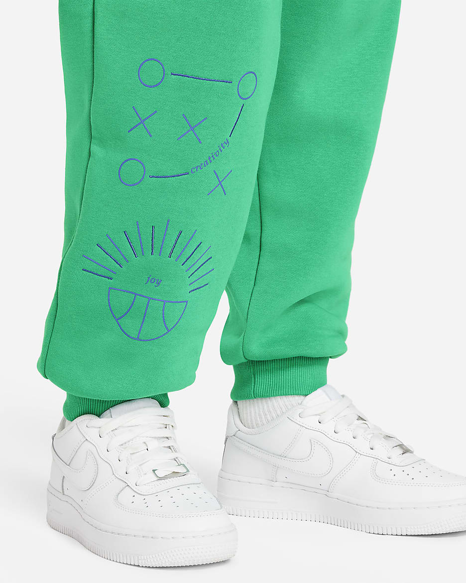 Pants de básquetbol holgados  para niños talla grande (talla amplia) Nike Culture of Basketball - Verde estadio/Azul gozo