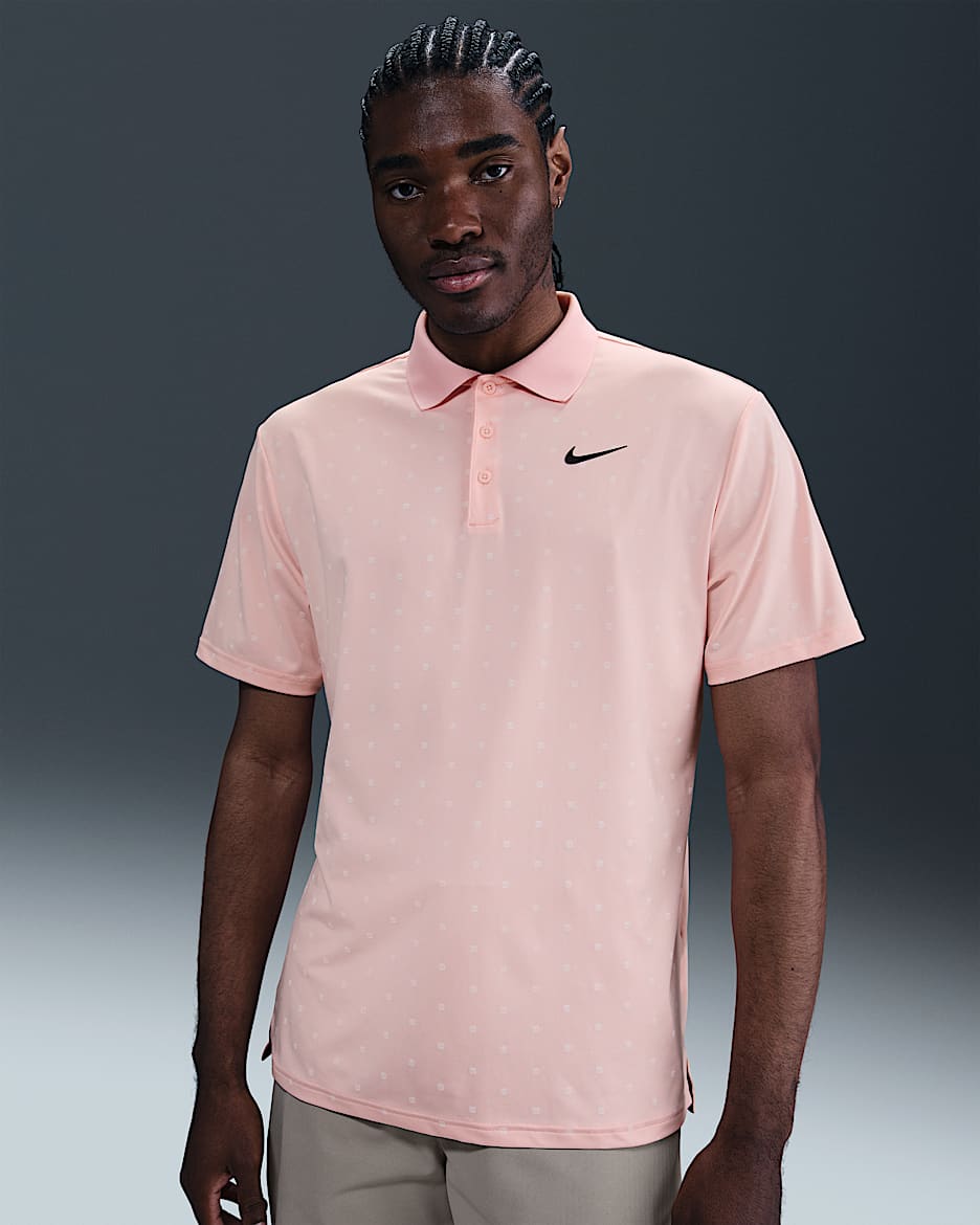 Polo de golf Dri-FIT para hombre Nike Tour - Flor rosa/Negro