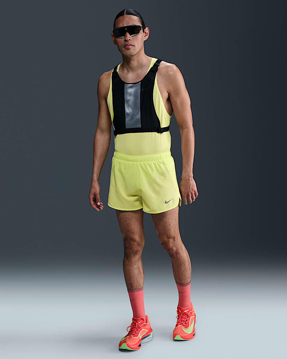 Nike Fast Men's Dri-FIT 8cm (approx.) Brief-Lined Running Shorts - Light Lemon Twist/Black