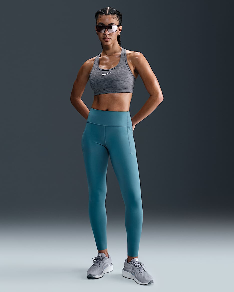 Nike Swift Women's High-Waisted 7/8 Running Leggings with Pockets - Smokey Blue