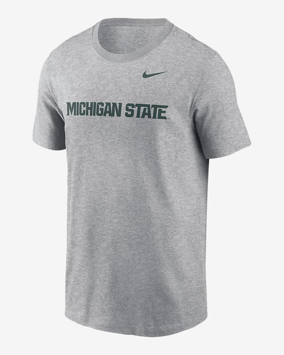 Michigan State Spartans Primetime Wordmark Men's Nike College T-Shirt - Grey Heather