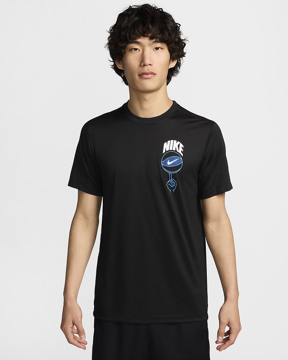 เสื้อยืดบาสเก็ตบอลผู้ชาย Dri-FIT Nike - ดำ