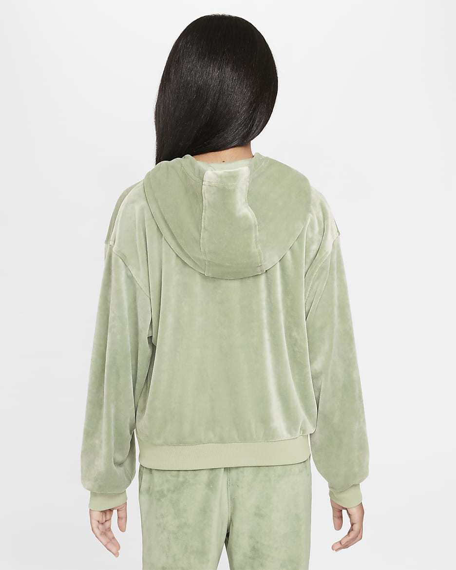 Nike Sportswear Girls' Pullover Hoodie - Oil Green/Jade Horizon