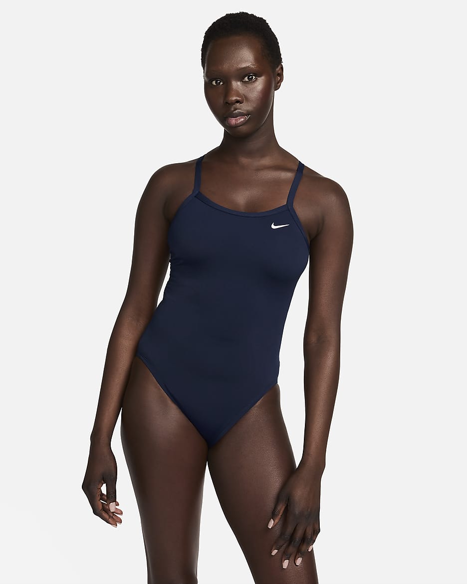 Traje de baño de una sola pieza con espalda deportiva Nike HydraStrong - Azul marino medianoche